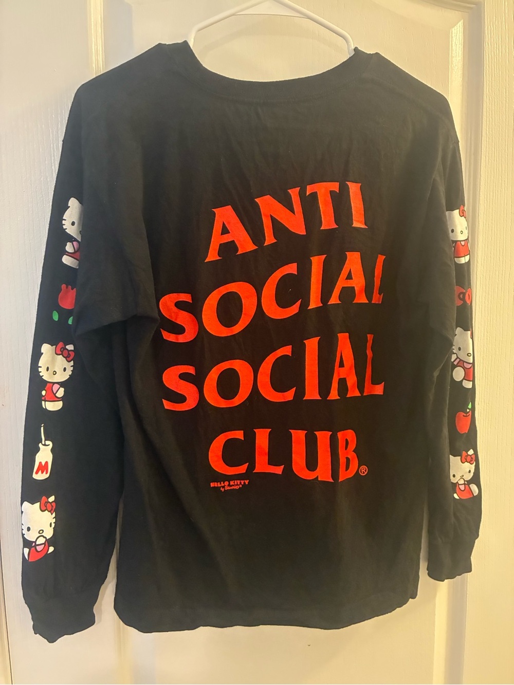 Anti Social Social Club x Hello Kitty Black Long Sleeve Tee - Red Logo